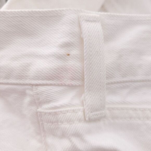 Agolde Broken Waistband Short Solid White Cotton Denim A9105-1183 - Picture 5 of 10